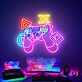 Spielcontroller mit PlayStation Symbolen LED-Neonschild Gaming Zimmer