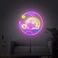 schlafender Charakter auf Mond mit Tasse LED-Neonschild Schlafzimmer Kinderzimmer