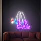 Beine mit Stiefeln und Weinglas LED-Neonschild Wohnzimmer Bar