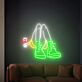 Beine mit Stiefeln und Weinglas LED-Neonschild Wohnzimmer Bar
