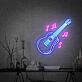 Akustikgitarre mit Noten LED-Neonschild für Wohnzimmer Musikstudio