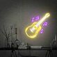 Akustikgitarre mit Noten LED-Neonschild für Wohnzimmer Musikstudio