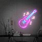 Akustikgitarre mit Noten LED-Neonschild für Wohnzimmer Musikstudio