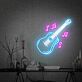 Akustikgitarre mit Noten LED-Neonschild für Wohnzimmer Musikstudio