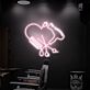 Herz mit Kamm Schere und Haartrockner LED-Neonschild für Friseursalon