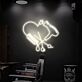 Herz mit Kamm Schere und Haartrockner LED-Neonschild für Friseursalon