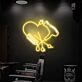 Herz mit Kamm Schere und Haartrockner LED-Neonschild für Friseursalon