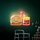 Brighten Your Restaurant, Kitchen, or Bar: Hamburger Fries Led Neon Sign for Iconic Business Logos and Trendy Decor.