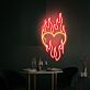 brennendes Herz LED-Neonschild Wohnzimmer Bar