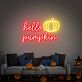 hello pumpkin LED-Neonschild Wohnzimmer Halloween