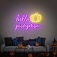 hello pumpkin LED-Neonschild Wohnzimmer Halloween