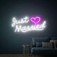 Just Married LED-Neonschild Hochzeit Fotohintergrund