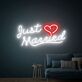 Just Married LED-Neonschild Hochzeit Fotohintergrund
