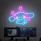 niedlicher Hund mit Kopfhörern und Sternen LED-Neonschild Gaming Zimmer