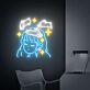 Mädchen mit Kaninchen und Sternen LED-Neonschild Wohnzimmer Schlafzimmer