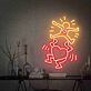 tanzende Figur mit Herz LED-Neonschild Wohnzimmer Kunstdekor