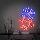 tanzende Figur mit Herz LED-Neonschild Wohnzimmer Kunstdekor