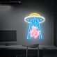 UFO entführt Kuh LED-Neonschild Wohnzimmer Bar