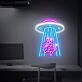 UFO entführt Kuh LED-Neonschild Wohnzimmer Bar