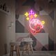 Spielfigur mit Bubble Tea und Sternen LED-Neonschild Wohnzimmer Gamingzimmer