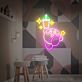 Spielfigur mit Bubble Tea und Sternen LED-Neonschild Wohnzimmer Gamingzimmer