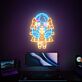 Niedliches LED Neonschild mit kawaii Cartoon Figur für Gaming Zimmer und moderne Wanddekoration