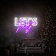 LET'S Party LED-Neonschild Wohnzimmer Feier