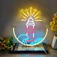 Leuchtturm mit Wellen LED-Neonschild Wohnzimmer Café