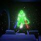 Futuristisches LED Neonschild mit mysteriöser Krieger Figur und Energie Schwertern