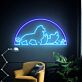 Löwe mit Warzenschwein und Erdmännchen Silhouette LED-Neonschild Wohnzimmer Kinderzimmer