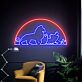 Löwe mit Warzenschwein und Erdmännchen Silhouette LED-Neonschild Wohnzimmer Kinderzimmer