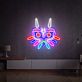 buntes Fantasy-Maskenmotiv LED-Neonschild für Wohnzimmer und Gamingzimmer