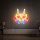 buntes Fantasy-Maskenmotiv LED-Neonschild für Wohnzimmer und Gamingzimmer