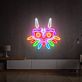 buntes Fantasy-Maskenmotiv LED-Neonschild für Wohnzimmer und Gamingzimmer