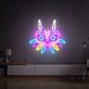 buntes Fantasy-Maskenmotiv LED-Neonschild für Wohnzimmer und Gamingzimmer