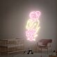 Frau mit Blumen als LED-Neonschild in Linienkunst