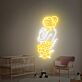 Frau mit Blumen als LED-Neonschild in Linienkunst