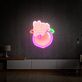 Hase auf Pfirsich LED-Neonschild Wohnzimmer Kinderzimmer