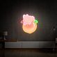 Hase auf Pfirsich LED-Neonschild Wohnzimmer Kinderzimmer
