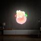 Hase auf Pfirsich LED-Neonschild Wohnzimmer Kinderzimmer