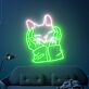 Katze in Händen LED-Neonschild Wohnzimmer Schlafzimmer
