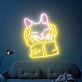 Katze in Händen LED-Neonschild Wohnzimmer Schlafzimmer