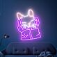 Katze in Händen LED-Neonschild Wohnzimmer Schlafzimmer