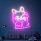 Katze in Händen LED-Neonschild Wohnzimmer Schlafzimmer