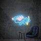 Gesicht mit Sonnenbrille und Zigarette LED-Neonschild für Bar Club