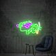 Gesicht mit Sonnenbrille und Zigarette LED-Neonschild für Bar Club
