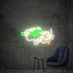 Gesicht mit Sonnenbrille und Zigarette LED-Neonschild für Bar Club