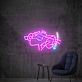 Gesicht mit Sonnenbrille und Zigarette LED-Neonschild für Bar Club