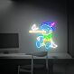 Verspieltes LED Neonschild mit Cartoon Junge und langem Nasen Motiv für kreative Wanddekoration und modernes Zimmerdesign