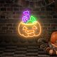 Halloween Kürbis mit Süßigkeiten LED-Neonschild für Halloween Party